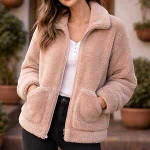 ILLA ILLA Cozy Blush Teddy Jacket